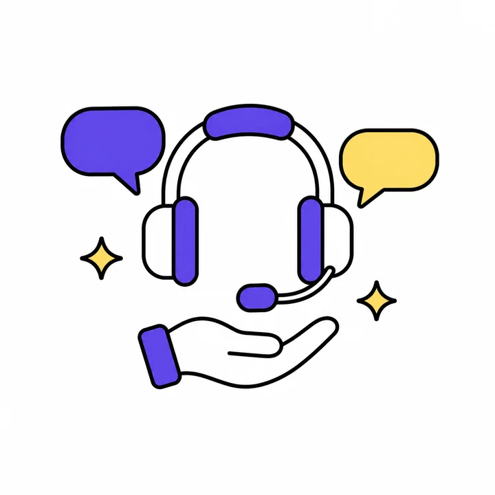 ヘッドセットと吹き出しのイラスト